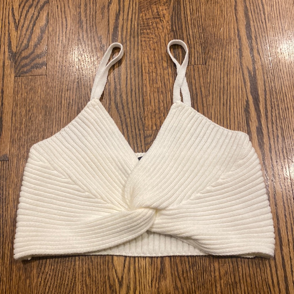 Pretty Little Thing Sweater Crop Top Winter-White
